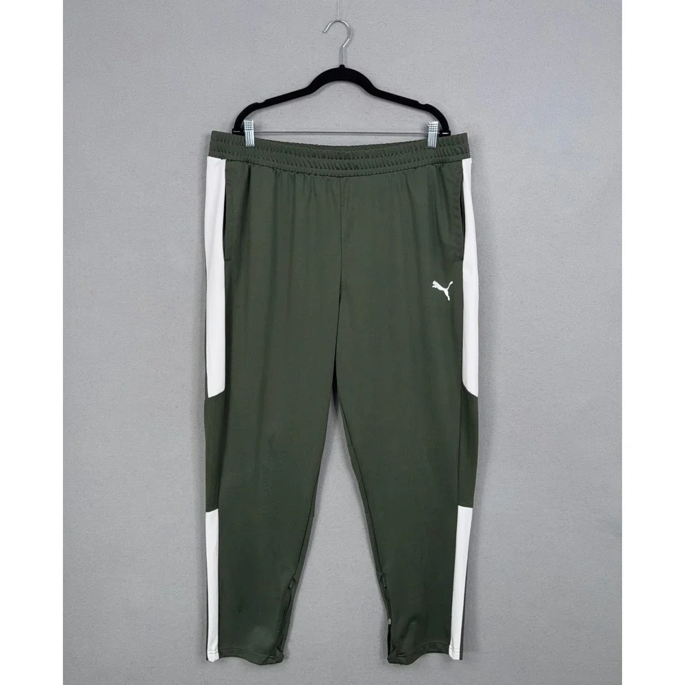Puma Tracksuit Mens 2XLT Green Colorblock Full Zip Training Athletic Activewear